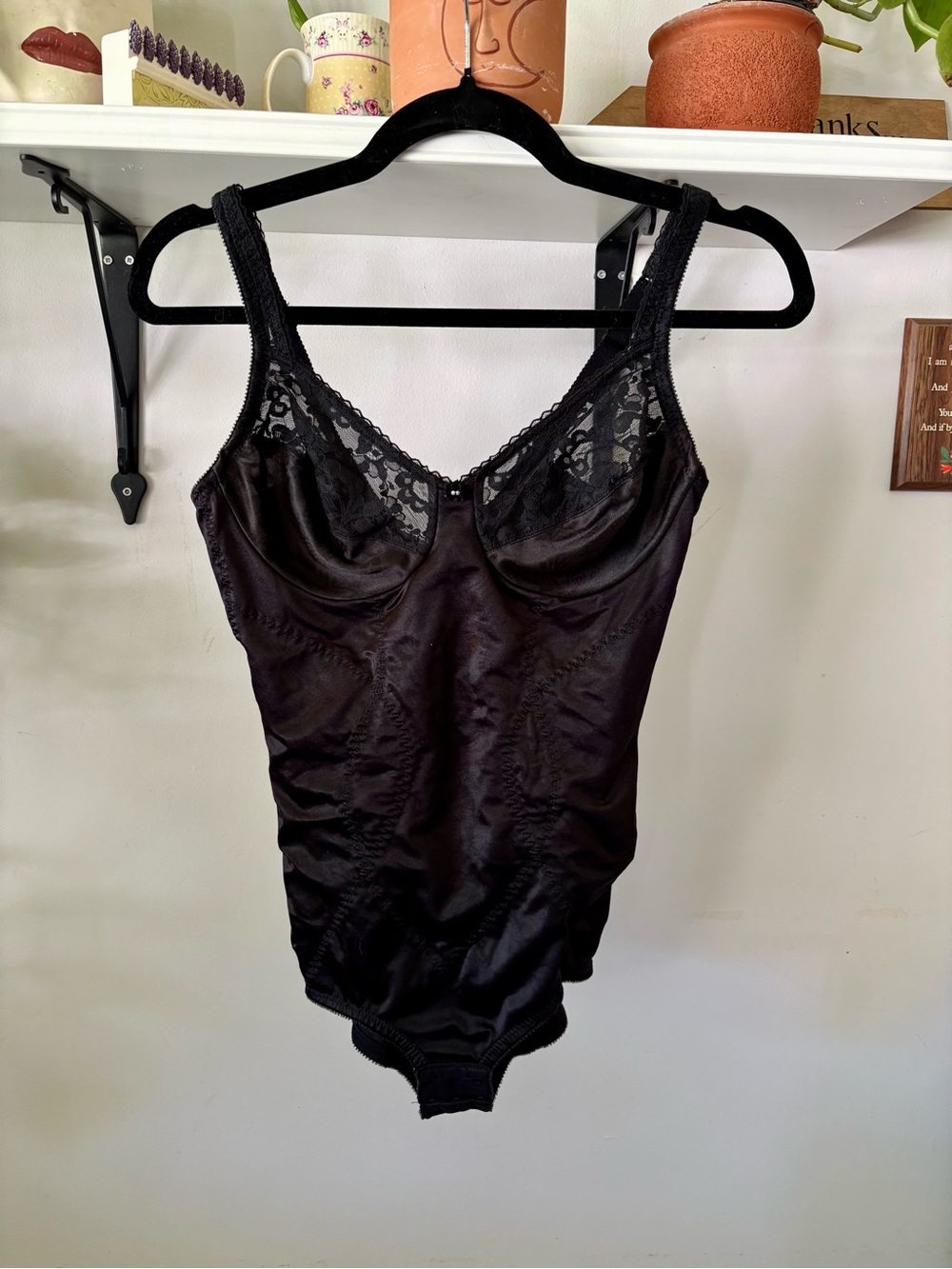 Black Lace-Trim Shapewear Bodysuit - Women Intimates